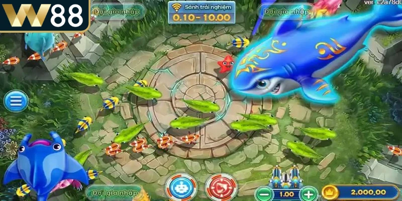 Bắn Cá Ăn Xu – Trò Chơi Giải Trí Hấp Dẫn Cho Game Thủ 4 Người chơi cần quan sát tốc độ của cá hiếm trước khi quyết định nâng cấp